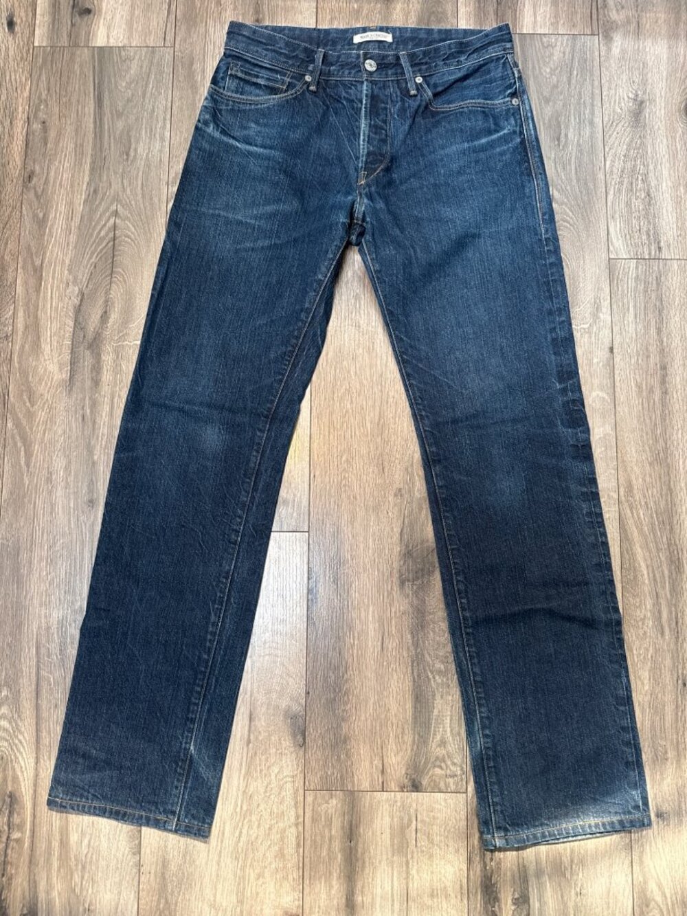 Levis Made & Crafted Mens Ruler Straight Jeans W29 Bovine Leather Patch Button F